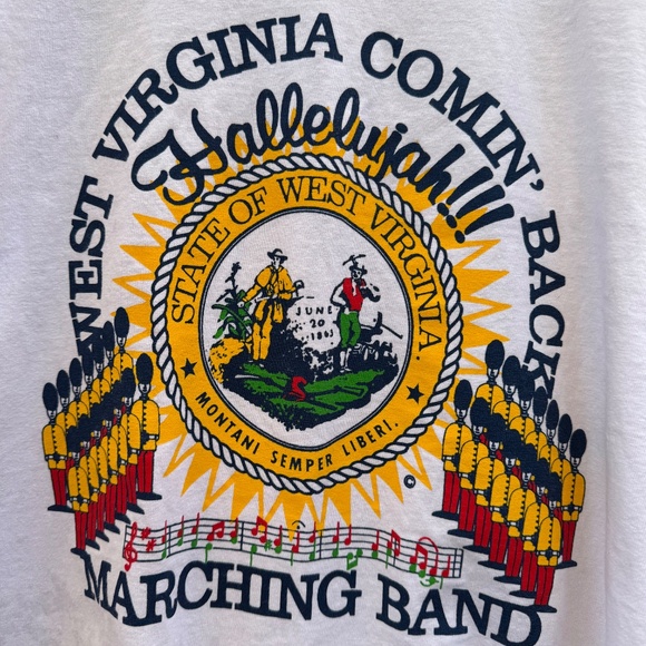 Vtg Earl of Elkview West Virginia Comin' Back Hallelujah Marching Band Shirt XL - Picture 2 of 4